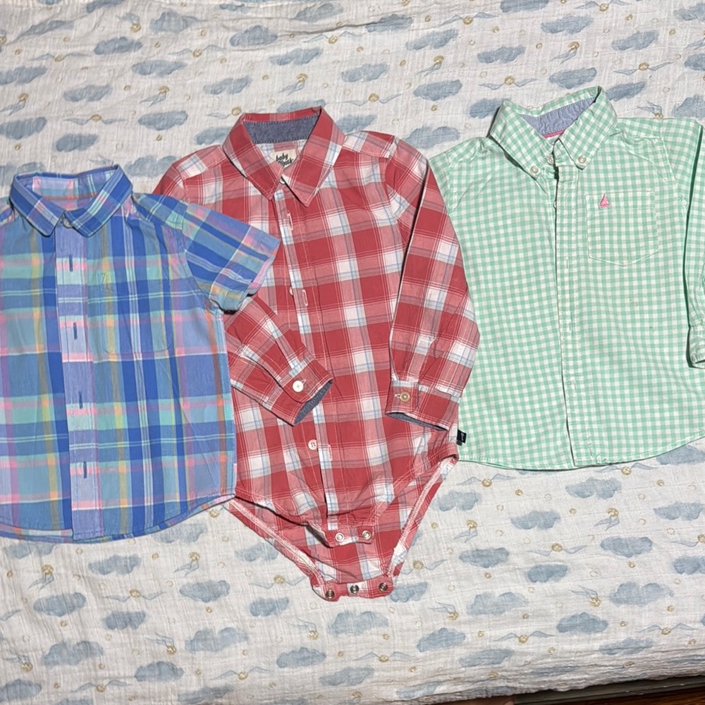 Plaid and Gingham Kids Shirt Set